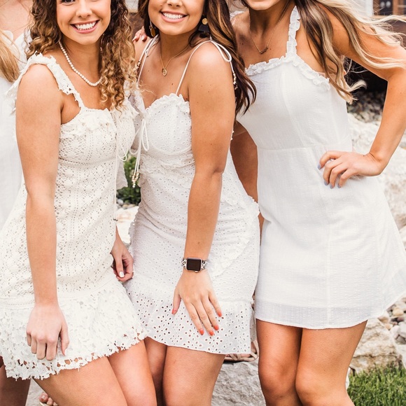 White Lace Hashtag Dress - Picture 3 of 5